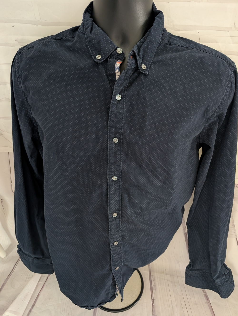 Denim & Flower Men's Navy Button-Down Shirt